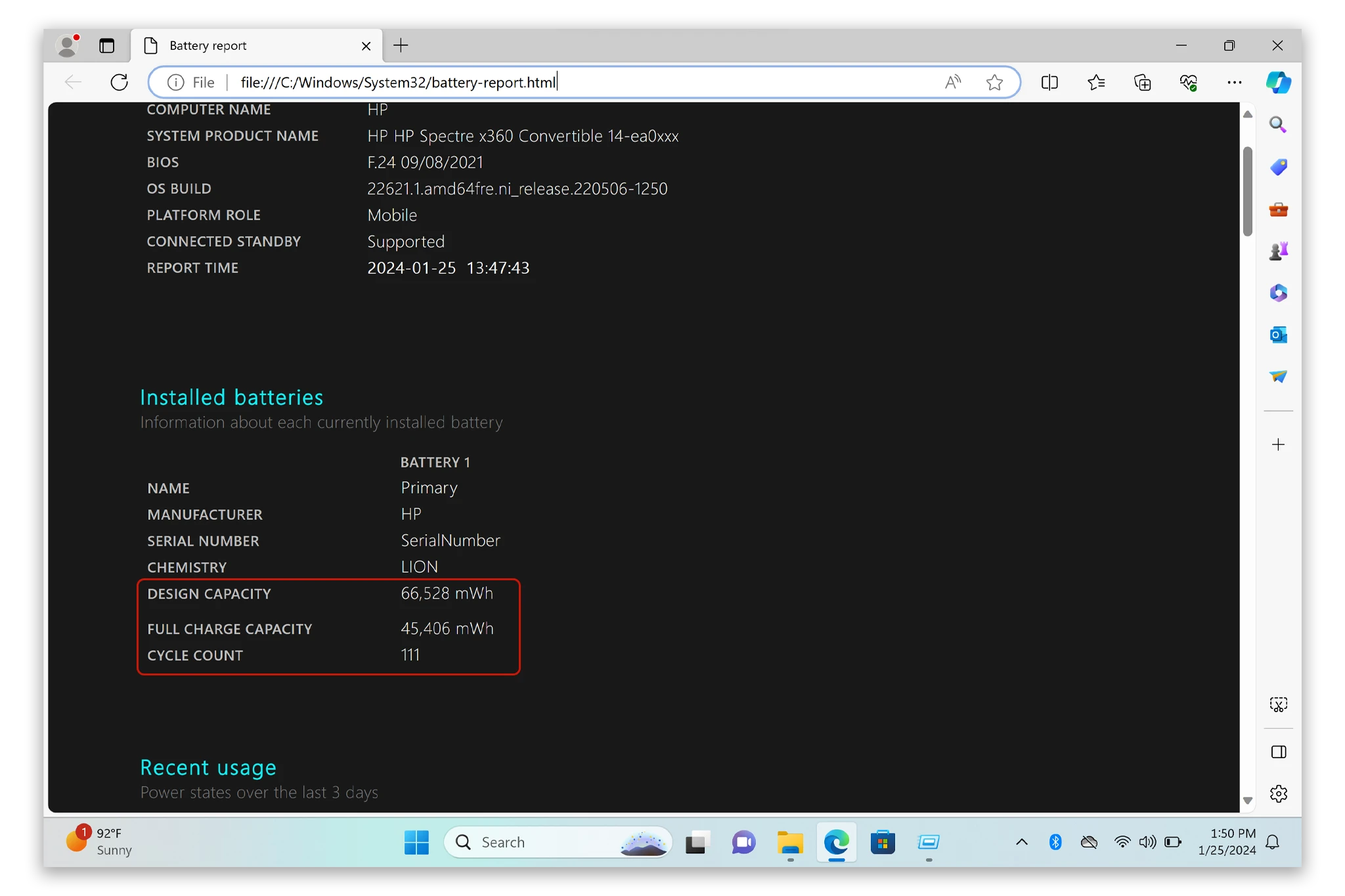 cach kiem tra do chai pin laptop window 11 5